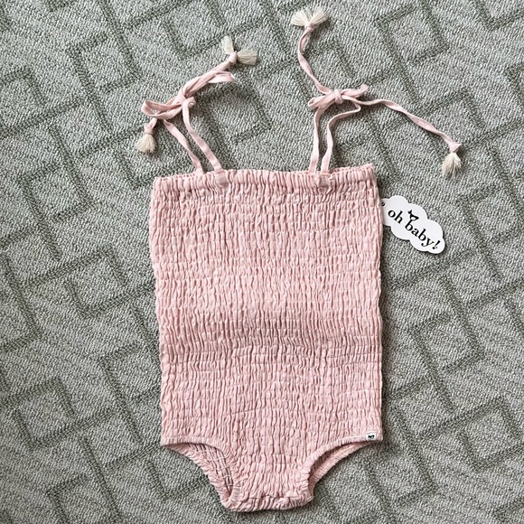 NWT Baby Girl Smocked Sunsuit by Oh Baby! 18-24m - Picture 1 of 2